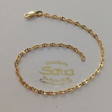 Bracciale braccialetto uomo donna maglia marina in oro giallo 750 18 kt cm 21