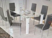 Set 6 Sedie Moderne Fenice in Semilpelle- Grigio Come Nuove