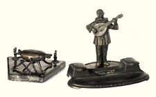 Coppia di porta-calamai con portapenne