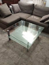 Tavolino in vetro 90x90 con 2 ripiani – moderno, ritiro in zona Como