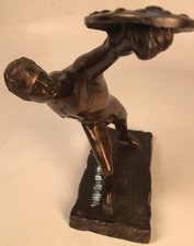 Statua scultura gladiatore borghese in bronzo vintage non firmata