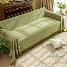 Copridivano verde ciniglia