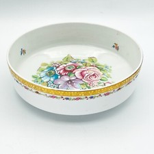 Antica Ciotola Centrotavola  Insalatiera Fruttiera in porcellana Decoro Fiori 