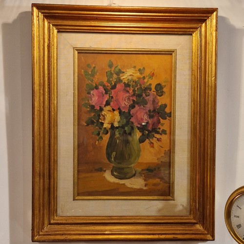 Quadro vaso con fiori olio - vaso,