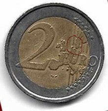 2€ Giochi Invernali di Torino 2006 errore di conio usata in buone condizioni.