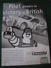 PILOT POWERS TO VICTORY IN BRITISH RALLY MICHELIN TYRES 1998 ADVERT A4 FILE 23