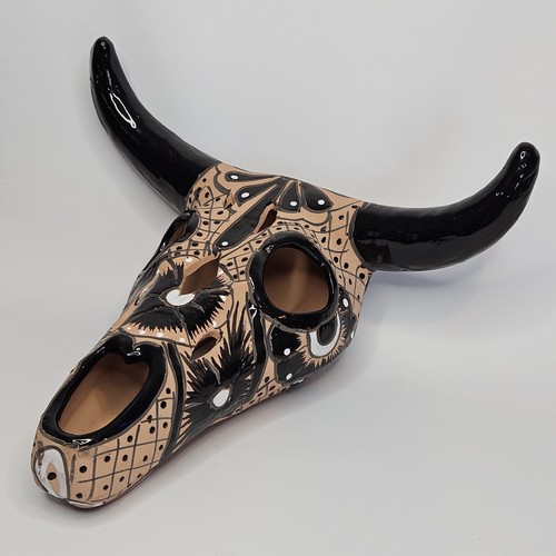 Teschio mucca talavera dipinto - mucca,