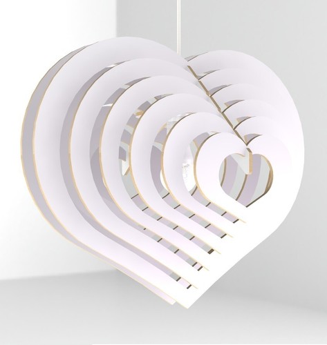 Lampadario forma cuore 3d - a,