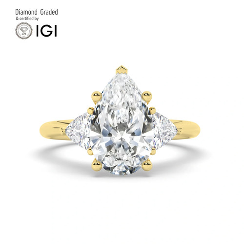Anello trilogy diamante pera - anello,