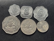 moneta antica Caraibi orientali  1966 - 2024Regina Elisabetta II 6 monete