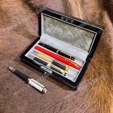 Scatola portaoggetti penna stilografica pieghevole legno 4 slot espositore organizer custodia da collezione