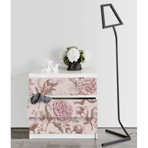 Comò ikea malm rosa peonie - rosa,
