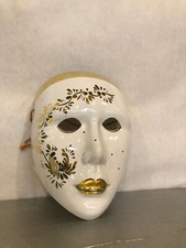Maschera arredo ceramica venezia arte casa decorato bianco oro elegante