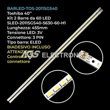 KIT 2 BARRE 60 LED STRIP LED TV TOSHIBA SLED-2011SGS40-5630-60-H1