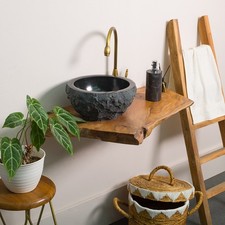 Piano lavabo in legno di teak