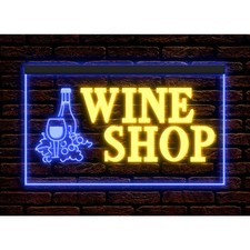 Wine Shop Convenience Store Beer Bar Illuminate Neon Sign Dual Color Two Tone