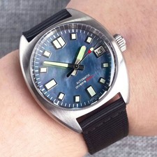 Orologio da polso subacqueo Tandorio 36 mm 200 M quadrante MOP doppia cupola AR vetro zaffiro