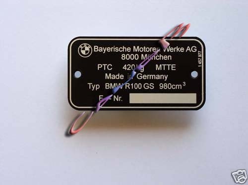 Plaque bmw r100 gs - plaque,