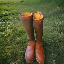 PANNO PELLE DI TORO/VIPERA MARRONE A PROVA DI SERPENTE TAGLIA 10 D FAI UN'OFFERTA