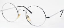 Vintage ROW 5346 argento RARI OCCHIALI DA VISTA MONTATURA ROTONDA METALLO 48-22-140mm