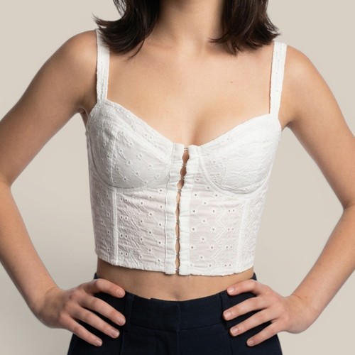 Corsetto bianco occhiello
