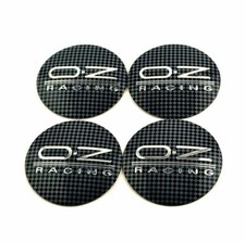 4 Coprimozzo Adesivi Logo OZ Racing 56 mm Borchie Cerchi in Lega Carbonio