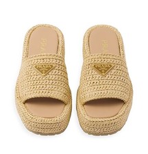 PradaCrochet Flatform Slides