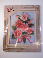 KIT/QUADRO MEZZO PUNTO 20X25 "VIOLE MAMMOLE ROSA"