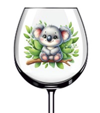 12x Bottiglie Adesivo Vinile Fiore Koala Orso Bottiglia Bicchiere Vinile