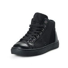 Scarpe sneakers alte alla moda Sisley bambino nere taglia 33