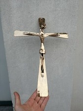 Crocifisso crocefisso metallo dorato XX secolo STILFER PADOVA 50 cm artigianale