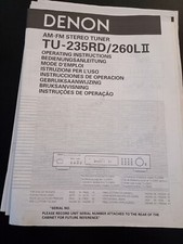 ISTRUZIONI / MANUALE ORIGINALI DENON TU-235RD / 260L II TUNER