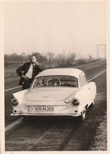Vintage Photo Man with Car