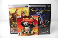 3x PC Imperium le grandi battaglie di Roma Sherlock Holmes Kung Fu Panda Giochi