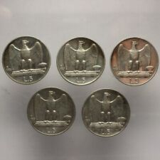 5 Lire -Ag- dal 1926 al 1930 "Aquilino" - Serie completa 5 monete 1928 1ros -Rf3