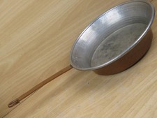 PADELLA MANICO LUNGO di Vecchia PENTOLA in RAME BATTUTO da appendere esposizione