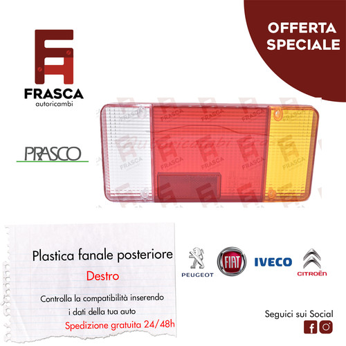 Fanale destro plastica - destro,