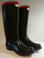 STIVALE DI GOMMA NERO - FINITURA ROSSA -  GINOCCHIO CENTURY GATES TAGLIA 43