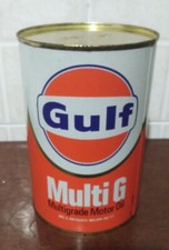 LATTA PIENA DI OLIO GULF MULTI G MULTIGRADE 20W 50 VINTAGE NON APERTO