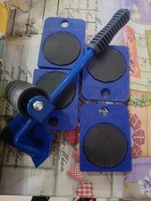 SOLLEVATORE KIT 5 PEZZI SPOSTA MOBILI OGGETTI PESANTI TRASPORTI E LAVORI RUOTE