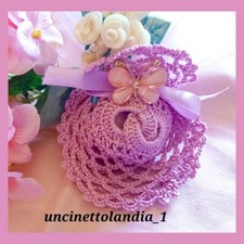 Portaconfetti fedi incrociate bomboniera uncinetto a mano