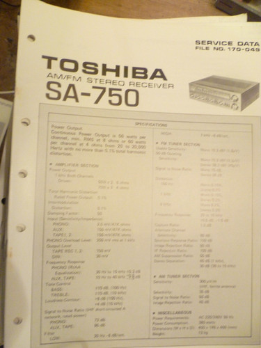Toshiba 750 amplificatore - toshiba, sa-750