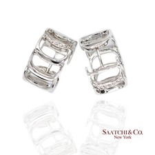 Orecchini Damiani autentici in oro bianco 18 kt con diamanti naturali