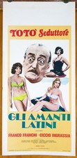 locandina film GLI AMANTI LATINI Toto' Tania Beryl Alicia Brandet Betsy Bell