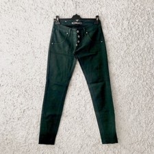 PLEASE IMPERIAL PANTALONI JEANS VERDE BOSCO VITA ALTA XS BOTTONI