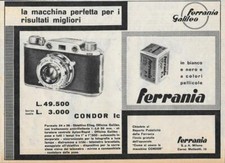 Condor Ic Ferrania Galileo.  Advertising 1956