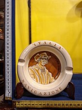 Raro Posacenere Pubblicitario Navigazione Italia 1954 In Ceramica