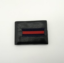 Portafoglio Gucci Ophidia vintage pelle blu nastro web 