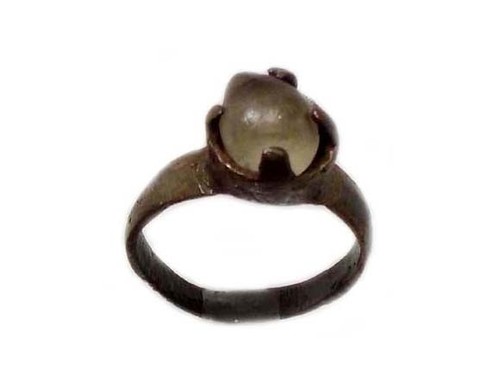 Anello bronzo gemma - anello, vetro