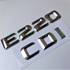 Adesivo Mercedes Benz E220 CDI bagagliaio auto cromato scritta emblema argento nuovo